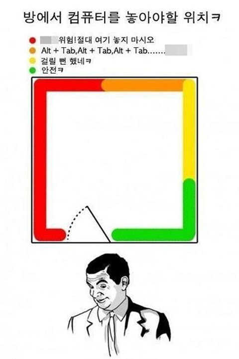 ‘컴퓨터 놓아야 할 위치’