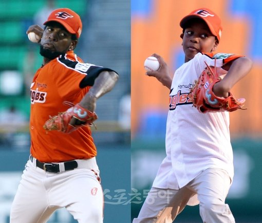 바티스타(왼쪽)와 아들 데이미. 스포츠동아DB