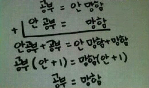 ‘공부하면 망하는 이유’ 사진 화제,