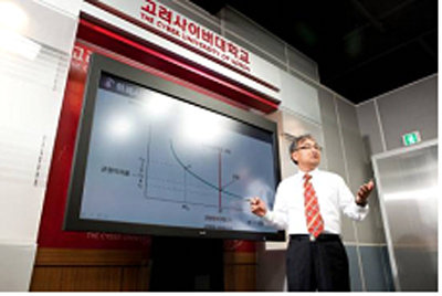 [HD 제작 스튜디오를 갖춘미디어센터에서 동영상 강의를 촬영하는 모습]