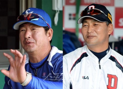 삼성 류중일 감독(왼쪽)-두산 김진욱 감독. 스포츠동아DB
