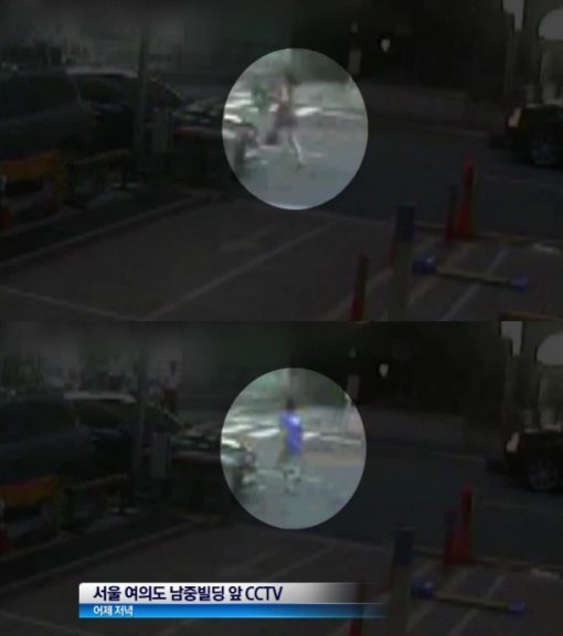 피의자를 피해 도망가는 여성과 이를 따라가는 김모 씨의 모습이 찍힌 CCTV 영상 (사진= 채널A 보도영상 캡처)