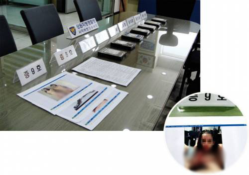 강원지방경찰청이 70대 아동포르노 헤비업로더에게서 압수한 증거품(왼쪽)과 아동포르노의 한 장면.