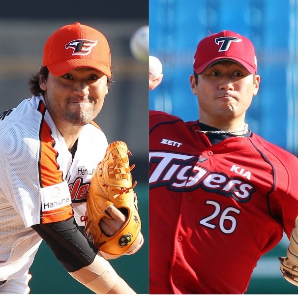 박찬호(왼쪽)-서재응. 사진제공｜스포츠코리아