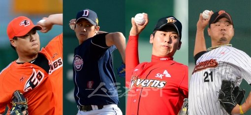 (왼쪽에서부터)류현진-이용찬-윤희상-송승준. 스포츠동아DB