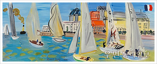 ▲ 뒤피 ‘도빌만’ (1938년, 유화, 33×81.9cm, 모리스 지라르댕 컬렉션)