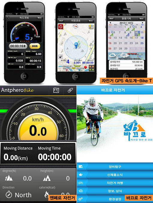 자전거 여행을 떠나기 전 날씨 등 사전 정보를 알려주는 것부터 자전거 도로를 중심으로 길을 안내해주고 속도를 알려주는 스마트폰 앱들이 가을을 맞아 자전거 여행을 준비하는 라이더들에게 인기다.