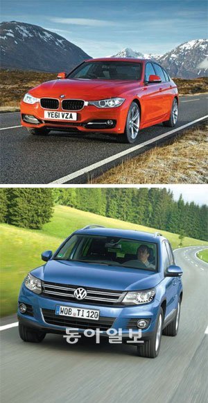 BMW ‘320d’(위), 폴크스바겐 ‘티구안 2.0 TDI’