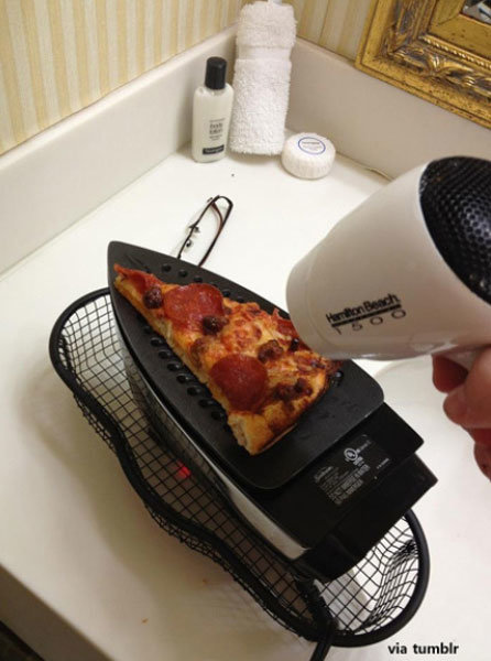 ▲맥가이버 피자 데우기