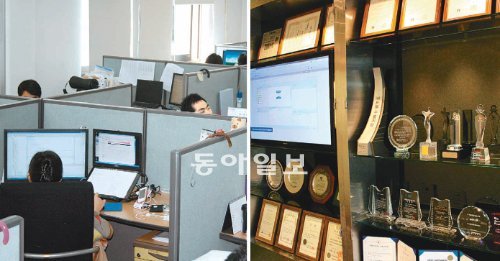 서울 강남구 역삼동 아이온커뮤니케이션즈의 연구소 내부(왼쪽). 이 회사는 전체 직원 170명 가운데 연구개발을 담당하는 인력이 145명에 이를정도로 제품 개발에 큰 힘을 쏟고 있다. 그 결과 올해 지식경제부가 지정한 우수기술연구센터로 선정되기도 했다. 아이온커뮤니케이션즈 제공