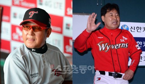 김기태 감독(왼쪽)-이만수 감독. 스포츠동아DB