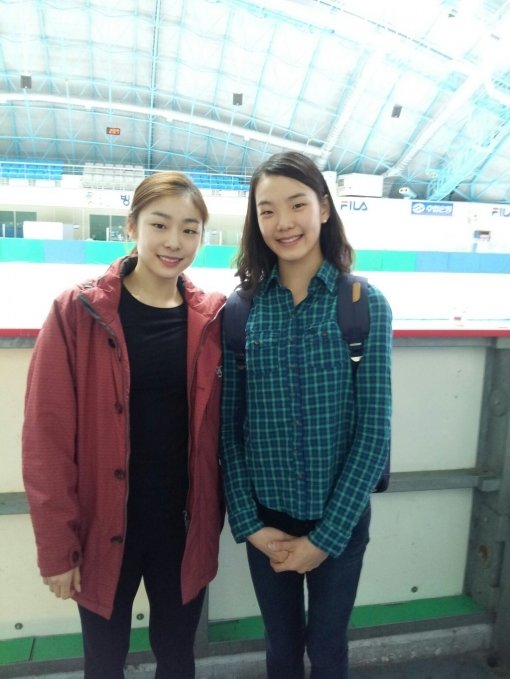 김연아(왼쪽)와 천송이.