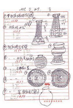 호림 윤장섭 성보문화재단 이사장이 손으로 직접 쓴 유물 구입 목록. 호림박물관 제공