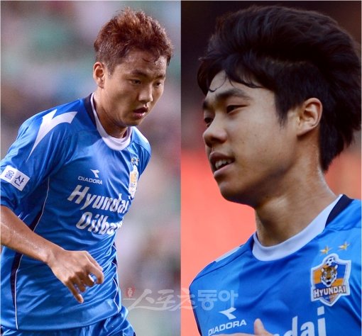 대표 차출, 부상, 경고누적으로 정상 전력은 아니지만 울산은 이승렬, 고슬기(왼쪽부터)가 있어 17일 전북과 K리그 홈 대결에서 선전을 자신하고 있다. 스포츠동아DB