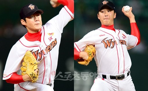 SK 와이번스 박희수-정우람. 스포츠동아DB