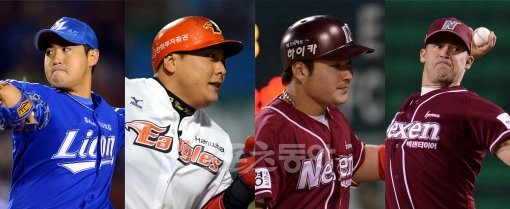 (왼쪽에서부터)장원삼-김태균-박병호-나이트. 스포츠동아DB