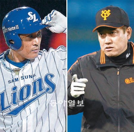 삼성 이승엽(왼쪽), 요미우리 하라 감독
