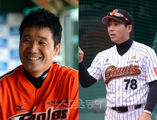 한용덕(왼쪽)-박정태. 스포츠동아DB