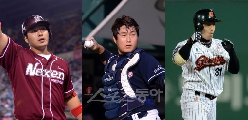 (왼쪽에서부터)박병호-양의지-손아섭. 스포츠동아DB