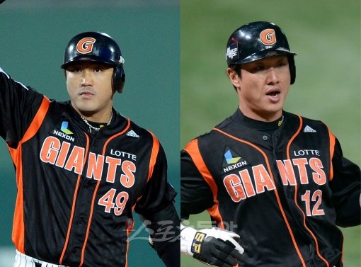 롯데는 15일까지 팀 내 FA 홍성흔(왼쪽) 김주찬과 협상을 진행했지만 난항을 겪었다. 이로써 FA 최대어로 꼽히는 이들과의 협상 테이블은 원소속구단 우선협상 마감시한인 16일로 넘어가게 됐다. 스포츠동아DB