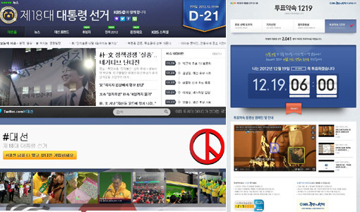 ‘사이버 공간은 대선 특수.’ 27일 제18대 대통령 선거의 공식 선거 운동이 시작되면서 각 후보 캠프는 인터넷과 소셜 네트워크 서비스를 통해 표심을 잡으려고 분주하다. 포털, 메신저, SNS 등 인터넷 서비스 기업들도 대선 관련 특별 페이지와 채널을 운영하면서 ‘선거 특수’에 대처하고 있다.