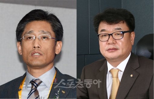 KBO 양해영 사무총장(왼쪽)-롯데 배재후 단장. 스포츠동아DB
