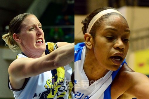 캐서린 크라예벨드(왼쪽)-티나 톰슨. 스포츠동아DB