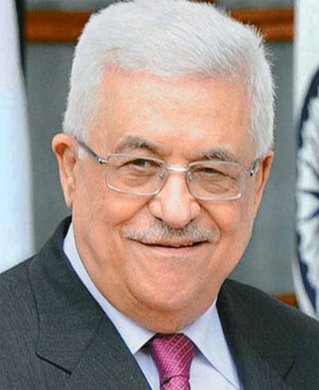 마흐무드 압바스 팔레스타인 자치정부 수반이 환한 미소를 지어 보이고 있다. 사진 출처 인도 언론정보부