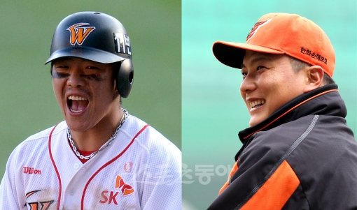 정근우(왼쪽)-김태균. 스포츠동아DB