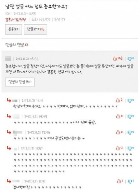 남편 얼굴의 중요성