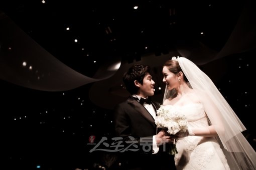 지난해 12월 17일 열린 이용규-유하나 커플의 결혼식. 스포츠동아DB