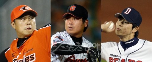 (왼쪽에서부터)송신영-이승호-고창성. 스포츠동아DB