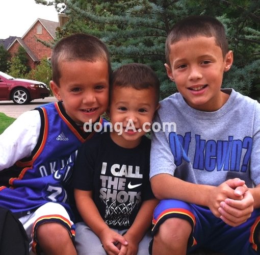 전 넥센 타자 클리프 브룸바의 세 자녀들. 왼쪽부터 2남 칼슨(6), 3남 캠든(2), 장남 케이든(9). 동아닷컴DB