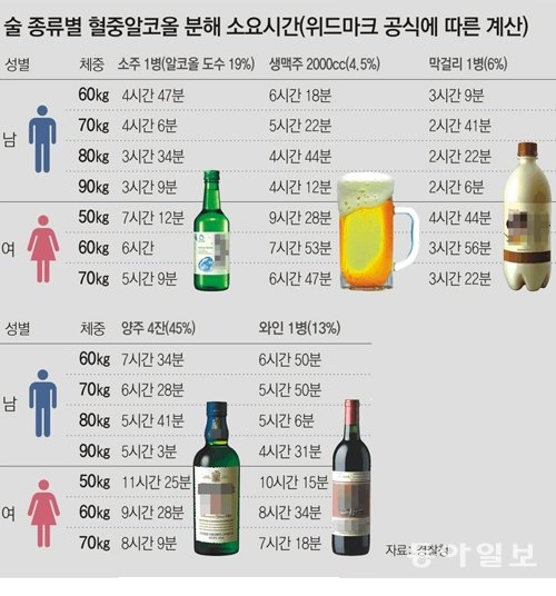 술 마시고 얼마 뒤 운전 할 수 있나