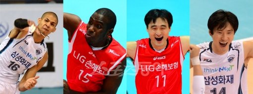 (왼쪽에서부터)레오-까메호-이경수-석진욱. 스포츠동아DB