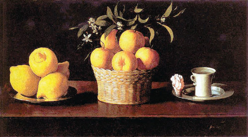 프란시스코 데 수르바란 ‘레몬, 오렌지, 장미가 있는 정물’.(1663년·캔버스에 유채·62.2×109.5cm)