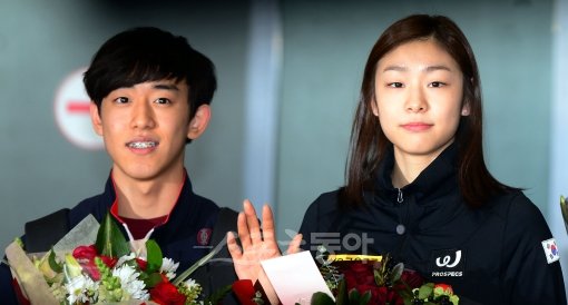 김진서(왼쪽)-김연아. 스포츠동아DB