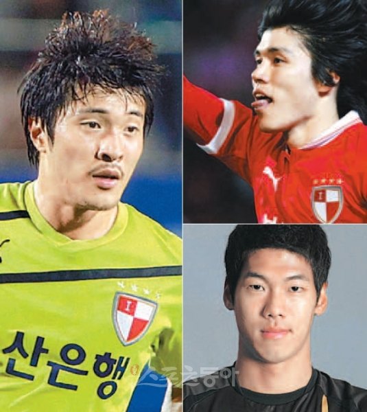 부산 아이파크가 올 시즌 젊은 팀 컬러의 변신과 함께 올림픽 3총사의 활약에 기대를 걸고 있다. 박종우, 김창수, 이범영(왼쪽부터 시계방향으로). 스포츠동아DB