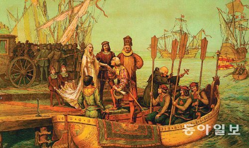 크리스토퍼 콜럼버스는 동인도제도의 금을 찾아 대서양을 가로질러 항해에 나섰다. 1492년에서 1503년까지 네 차례 항해로 서인도제도와 중앙아메리카, 남아메리카를 발견하며 세계의 축이 서방을 향하기 시작했다. 예경 제공