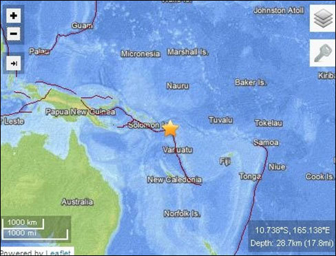 ▲ 솔로몬제도 8.0 강진…일본 해안 쓰나미 주의보