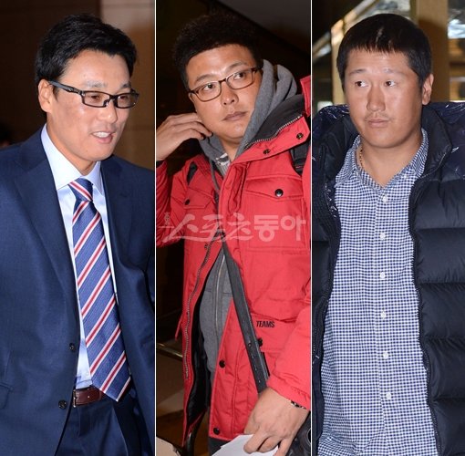 류중일 대표팀 감독은 이승엽, 김태균, 이대호(왼쪽부터) 등 ‘빅3’의 기용법에 대해 구체적 답변을 주지 않았다. 세 타자의 자존심을 살려주려는 배려로 해석할 수 있다. 김종원 기자 won@donga.com 트위터 @beanjjun