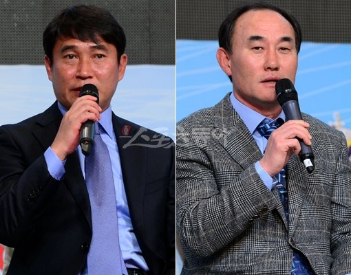 인천 유나이티드 김봉길 감독·강원FC 김학범 감독(왼쪽부터). 스포츠동아DB
