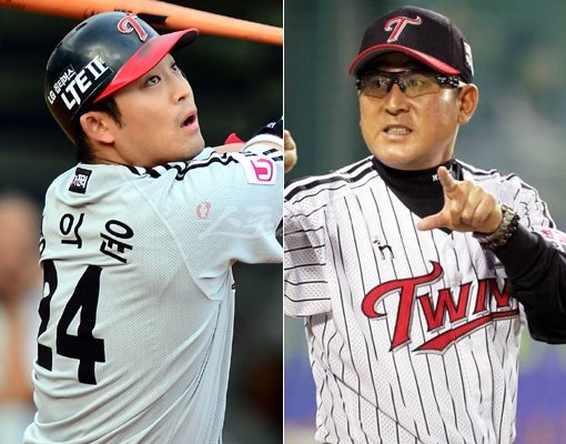 정의윤·김기태감독(왼쪽부터). 스포츠동아DB