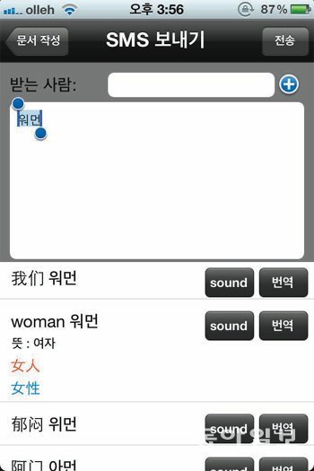 ‘훕스(HUPS)’의 기본 원리는 한국어든 외국어든 발음 그대로를 한글로 입력하면 그에 해당하는 단어를 찾아준다는 것이다. 업데이트가 계속되면 단어뿐만 아니라 문장 번역도 가능해질 것으로 전망된다. 신부용 교수 제공