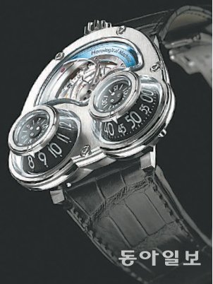기발한 상상력에서 출발한 독특한 시계들을 선보이는 MB&F. 올해 신제품으로 출시한 ‘메가윈드’는 개구리 모양을 닮았다. MB&F 제공