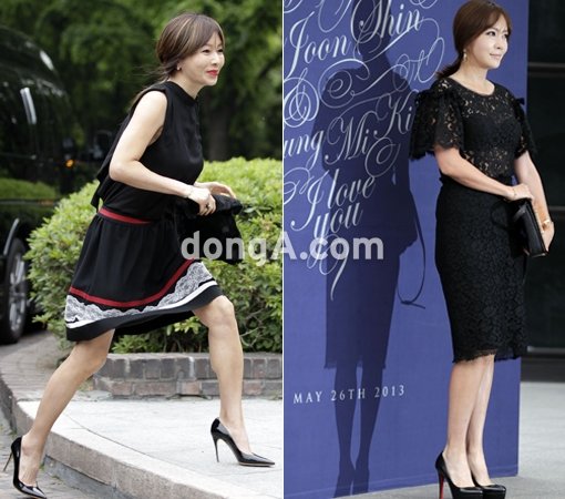 배우 황신혜와 김정은(오른쪽)이 26일 오후 서울 용산구 한남동 그랜드하얏트호텔에서 열린 신현준 결혼식에 참석해 포토타임을 하고 있다. 동아닷컴 국경원 기자 onecut@donga.com