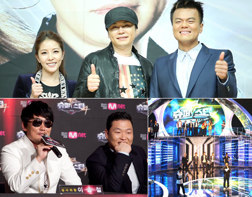 SBS ‘K팝스타 3’와 케이블채널 엠넷의 ‘슈퍼스타K 5’(위부터)가 오디션 프로그램의 양대 산맥을 이루고 있다. 두 프로그램은 각기 정교한 예선 진행 방식으로 실력을 갖춘 유망주를 기다리고 있다. 사진제공｜SBS·엠넷