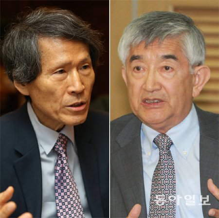 한상진 교수(왼쪽), 최장집 교수