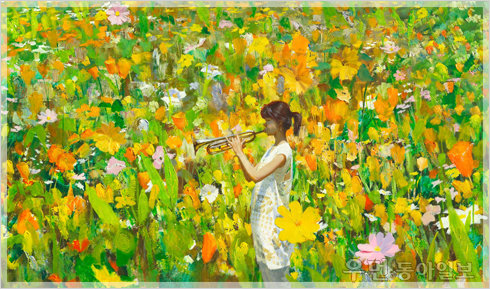 ▲The bugler (162x97cm,oil on canvas,2007)