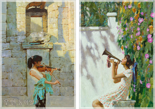 ▲(?)The musician (91.0x65.2cm, oil on canvas, 2007), (?)The Bugler (100x80.3cm, oil on canvas,2008)